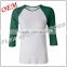 Lastest design fashion customized 3/4 Sleeve T-shirt for women leisurely life Street-style 100% Cotton Ladies T shinrt