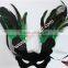 Big Beautiful Design Feather Mask Green Cock Feather Mask With Pearl For Carnival Mask And Birthday Party Decorations