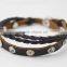 Trendy Best Friend Crystal Rhinestone Leather Bracelet Jewelry