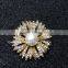 Vintage Gold Daisy Flower Brooch,Pearl Rhinestone Brooch