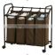 4 bags polyester fabric laundry basket with wheel