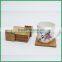 Set pack of 7 square wood texture Bamboo drink cup coaster