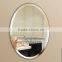 oval shaped frameless mirror with beveled edges, decorative wall mounted bathroom mirror
