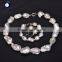wholesale white nucleated baroque wedding pearl set includes necklace bracelet and earring