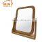 Fashion bamboo single sided tabletop cosmetic mirror