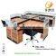 Beauty salon F-shape 120 degree 2 person workstation