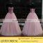 Real Works Customized Pink Crystal Ball Gown Arabic Evening Dress Turkey