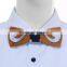 wholesale gift set handmade mens wooden/wood bow tie with denim fabric