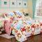 Hot selling cartoon kids bed sheet set 100 cotton reactive printed cartoon kids bedding set