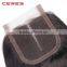 Human Hair Weave Lace Closure Peruvian Silk Body Wave Closure Middle Part Closure