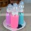 Low price custom brand 160ml/180ml/280ml glass feeding bottle,candy color sleeve glass feeding nipple bottle