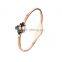 Wedding Jewelry Stainless Steel Rose Gold Lucky Four Leaf Clover Lover Cuff Bangles