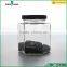 350/650ml transparent glass storage jar for food with hexagon