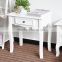 four leged small white portable wood table