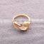 >>>2016 YIWU T&J Women Fashion Korean Style Rings Gold Plated Eyes Rhinestone Crystal Double Fox Tail Rings for Lady/
