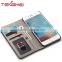 Grey color classic wallet for iphone 6 cell phone case with back stand feature