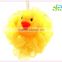 duck shape of animal mesh sponge for kids