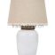 clear oval glass table lamp with linen empire shade