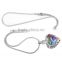 SRP8367 Fashion Jewelry 2015 Multi-Color Murano Glass Heart Shape 316L Stainless Steel Cremation Urn Pendant