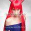 Custom made cheap long red synthetic festival wigs, cosplay wig