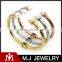  wholesale europe stainless steel tricolor bangle with pearl elegant jewelry for women