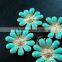 18mm blue flower cabochon setting pendant charm DIY supplies findings 1800146
