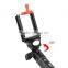 Durable Handheld Monopod W/ Unique Twist/Extend Design/Rechargeable Bluetooth Shutter /Adjustable Clip Holder For Mobile Phones