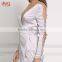 Sexy Wedding Dresses Gowns Silver Silky Sleeve Lace Up Wrap Dress