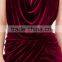 crossover ruched detail open back mature party wear velvet dress women sexy