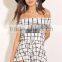 latest design Australia playsuit for women summer romper printed knit waist-tie playsuit