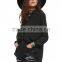 Ladies fashion black button down long sleeve shear chiffon blouse