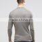 Custom Long Sleeve Three Button Placket men's 100% Cotton 200gsm Lightweight Knit Casual Tight Slim Fit Grey Polo Shirt