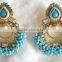 Beads polki Chand Bali gold tone dangler EARRINGS1