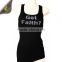 Latest Fashion AKA Afro Girl Rhinestone Transfer Motif On Cotton Black Fabric Tank Top Clothes