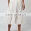 Hot Sale Iridescent Pleated Skirts High Waist Zip Up Plain White Beach Style Long Skirts