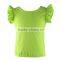 2016 Factory Direct Wholesale Summer Ruffle Solid Cap Sleeve Fashion Cotton Toddler Girls Shirts