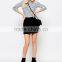 New design simple fashion stripe roll neck 3/4 sleeve t- shirt for lady