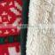 Xmas Logo Pattern Printed Microfiber Sherpa Blankets