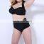 Nylon Lace Up Plus Size High Waist Tankinis Set