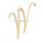 Newest Popular Alphabet Letter Brooches Custom Metal Gold Plated Letter Rhinestone Brooch Pins