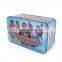 rectangular tin box with sliding lid for football star card tin storage container