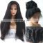 130% density raw indian hair 26inch human hair lace front wig