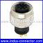 Customized shielded 4poles m12 female d code moulding connector for medical
