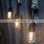 IP65 Outdoor Waterproof strings with hanging E26 E27 sockets black outdoor decorative string lights