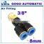 fast connector 3/8 8mm miniature pneumatic brass fitting