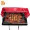 Charcoal Barbecue Grill Rectangle Outdoor BBQ Grill With Red Windshield