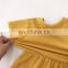 Wholesale fashion solid color ribbed  sleeves baby clothes girls top