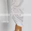 WOTWINSTYLE Vintage Satin Blouses Female Bow Collar Puff Long Sleeve Asymmetrical Casual Fashion