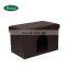 Reatai high quality PVC fabric foldable long cat bed leather pouffe storage ottoman
