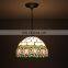 Nordic Style Hanging Light Fixture Lotus Stained Glass Lamp Shade Antique lights Pendant Lighting